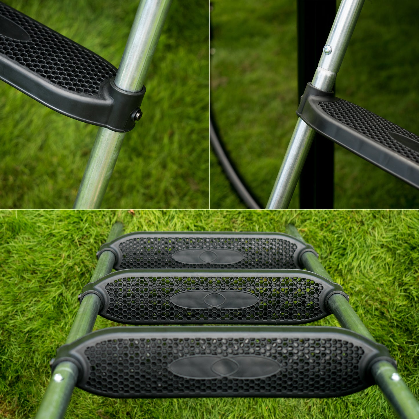 Klassik Trampolin-Leiter, 110cm, 3 Stufen, silber_5