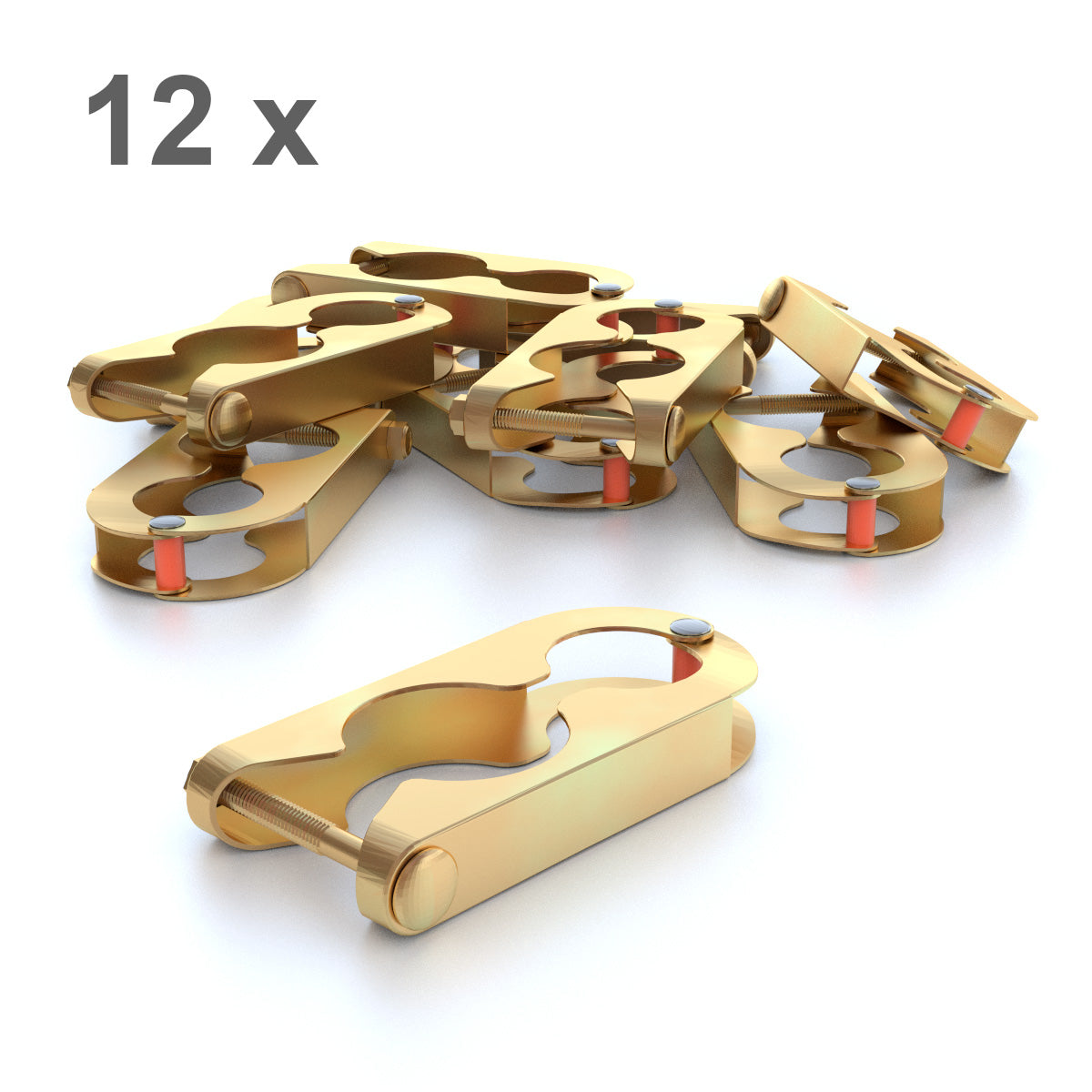 12x Metallschellen für Trampolin Netzpfosten_1