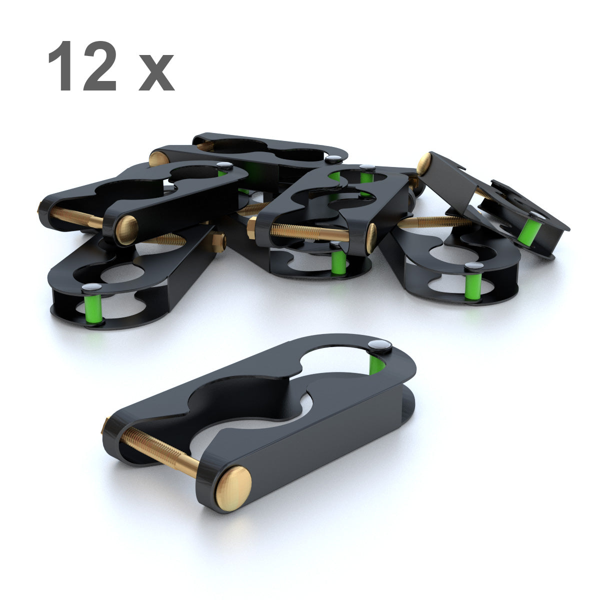 12x Deluxe Metallschellen für Trampolin Netzpfosten_1