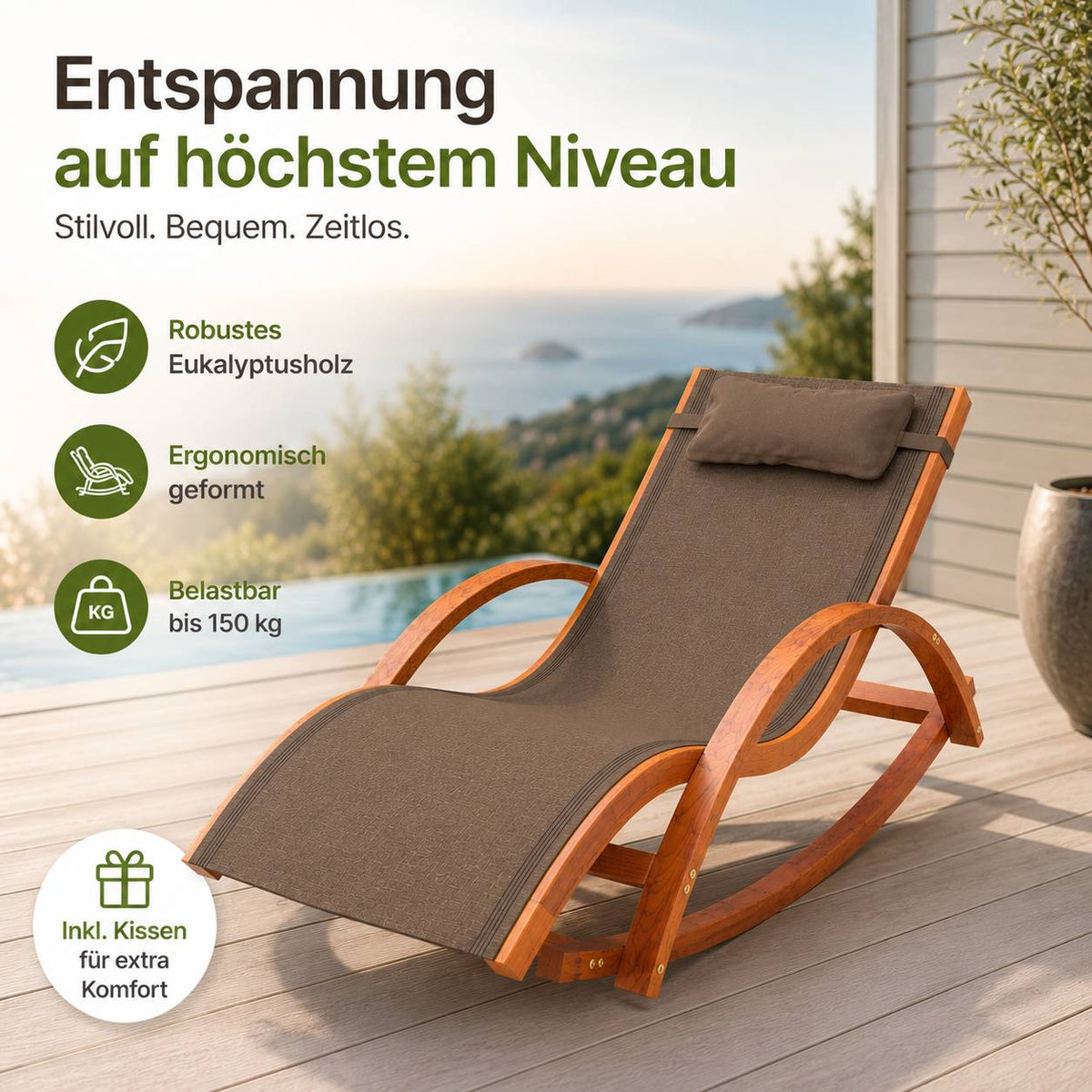 Schaukel - Liegestuhl RIO, mit Kopfkissen_5