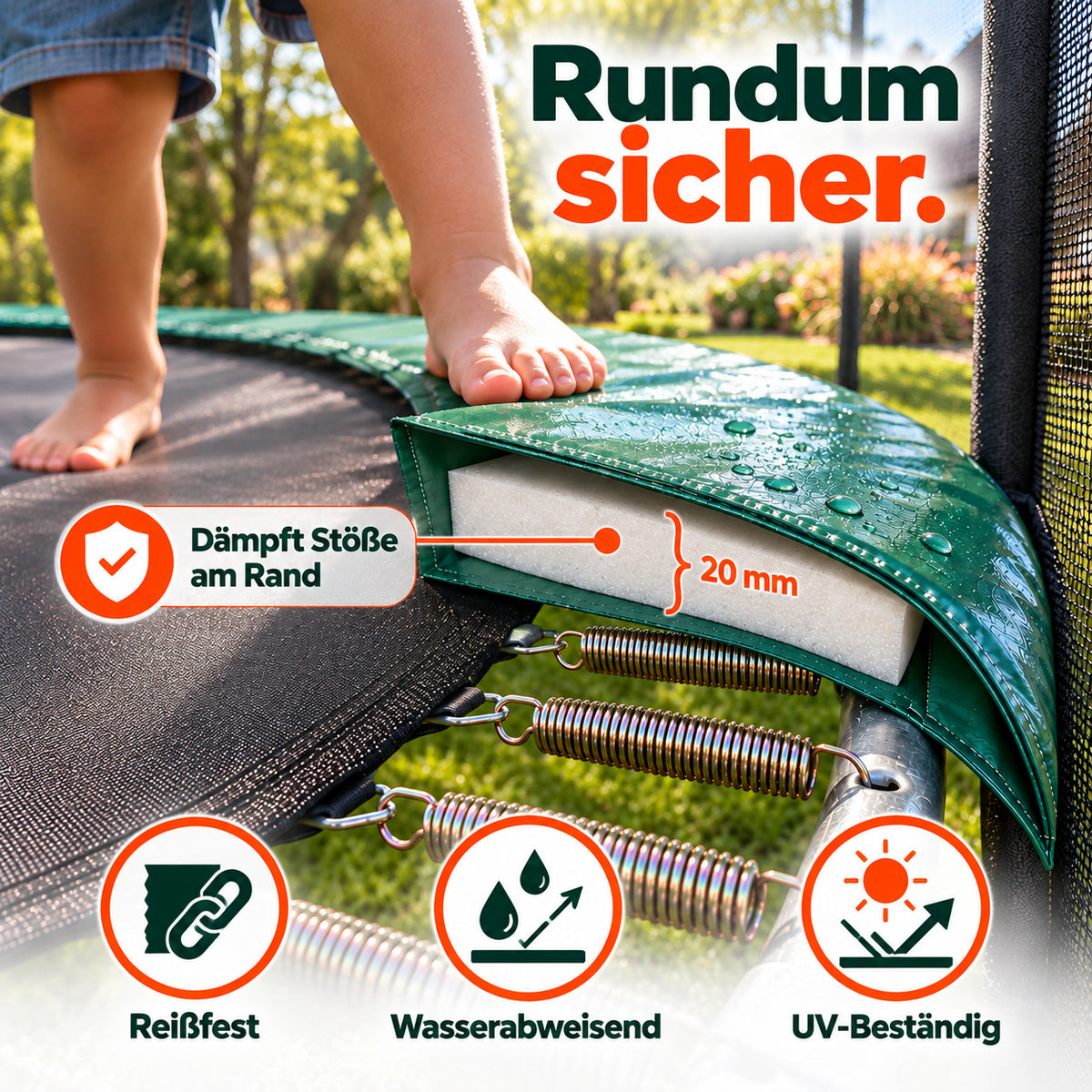 Klassik Trampolin Ø 305 cm (grün, bis 150 kg)_4