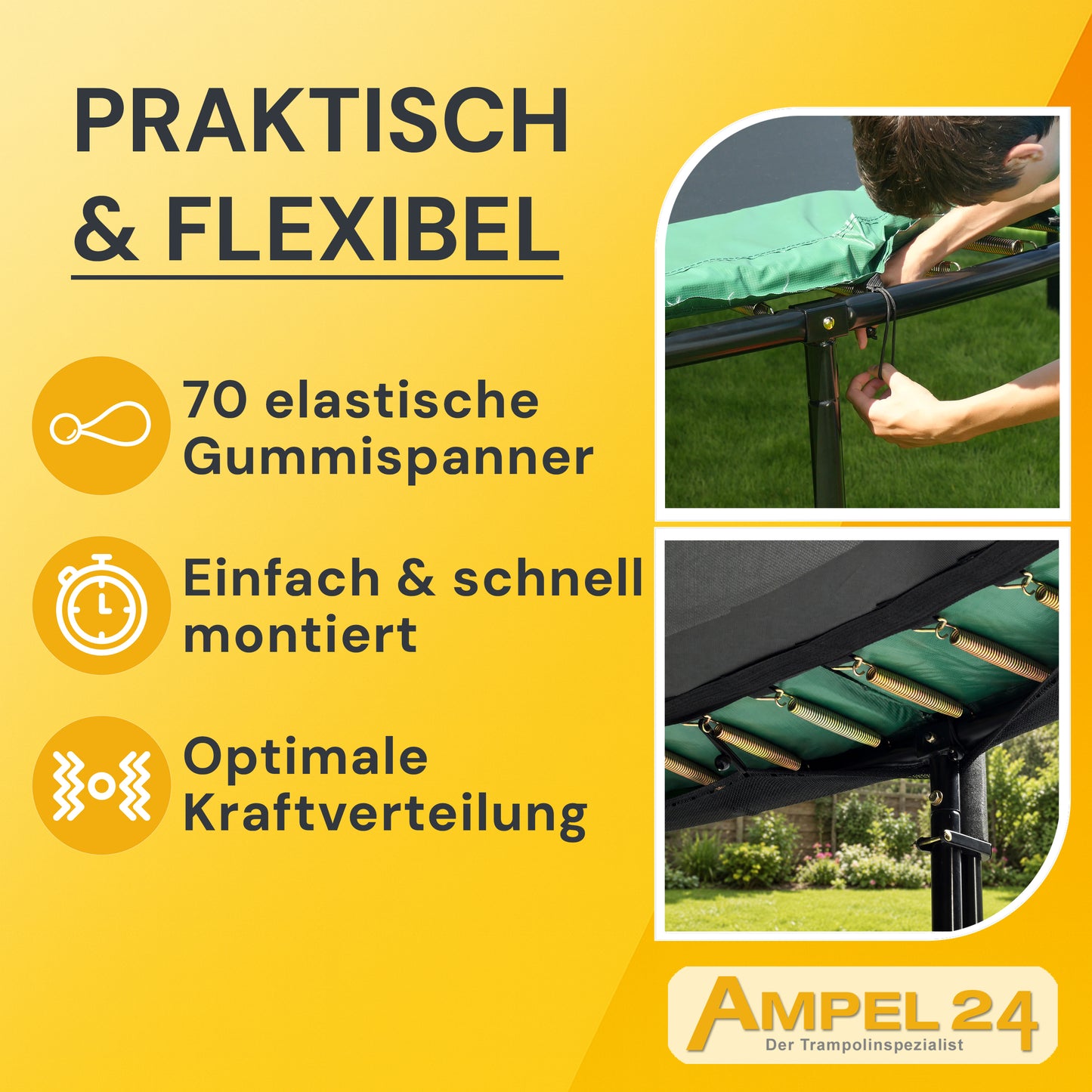 Deluxe Trampolin Ø 366 cm (Netz außen, grün, bis 160 kg)_6