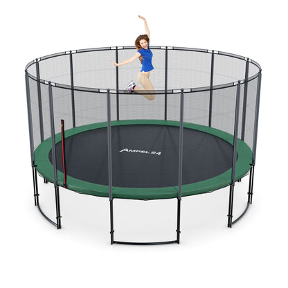 Deluxe Trampolin Ø 430 cm (Netz außen, grün, bis 160 kg)_2