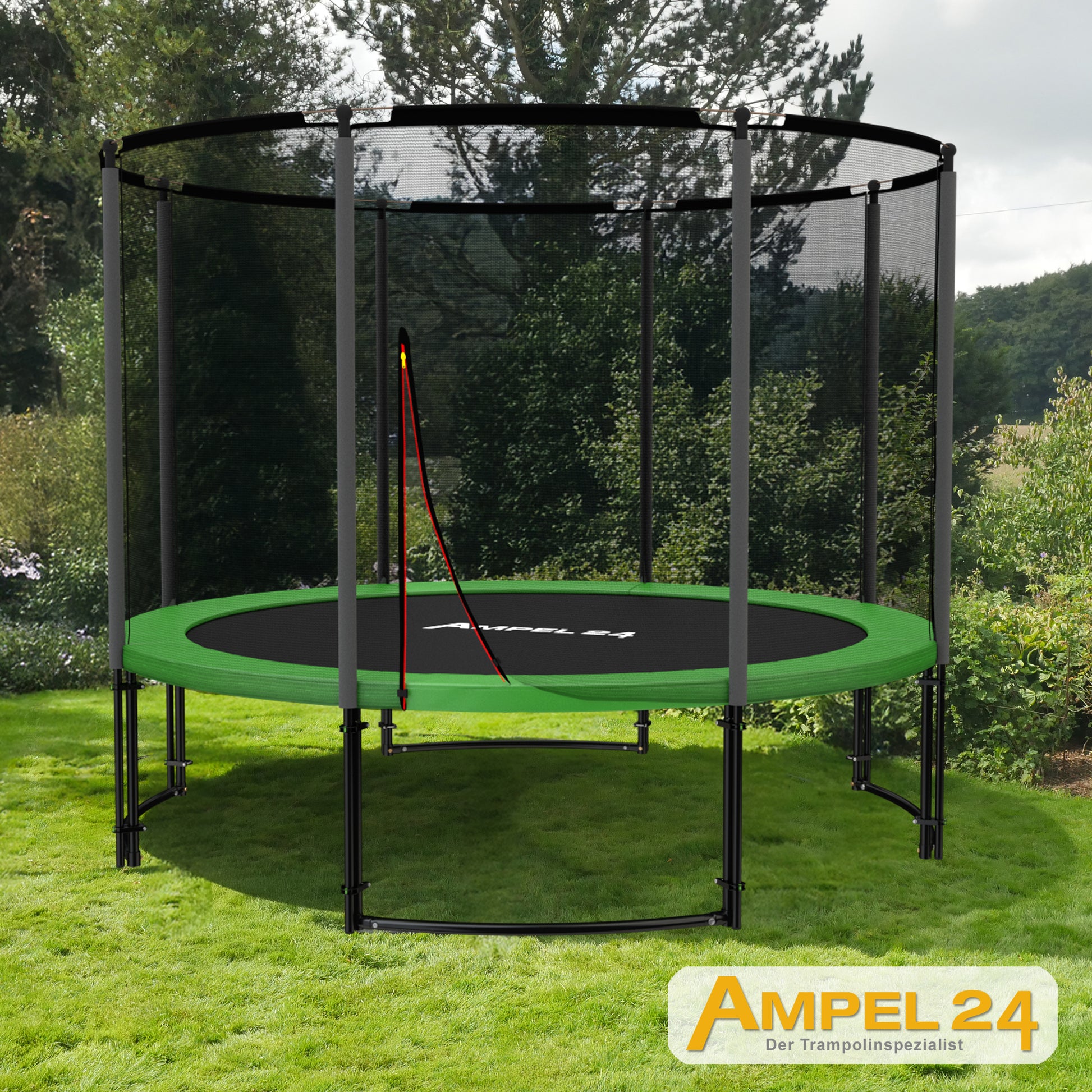 Deluxe Trampolin Ø 305 cm (Netz außen, grün, bis 150 kg)_2