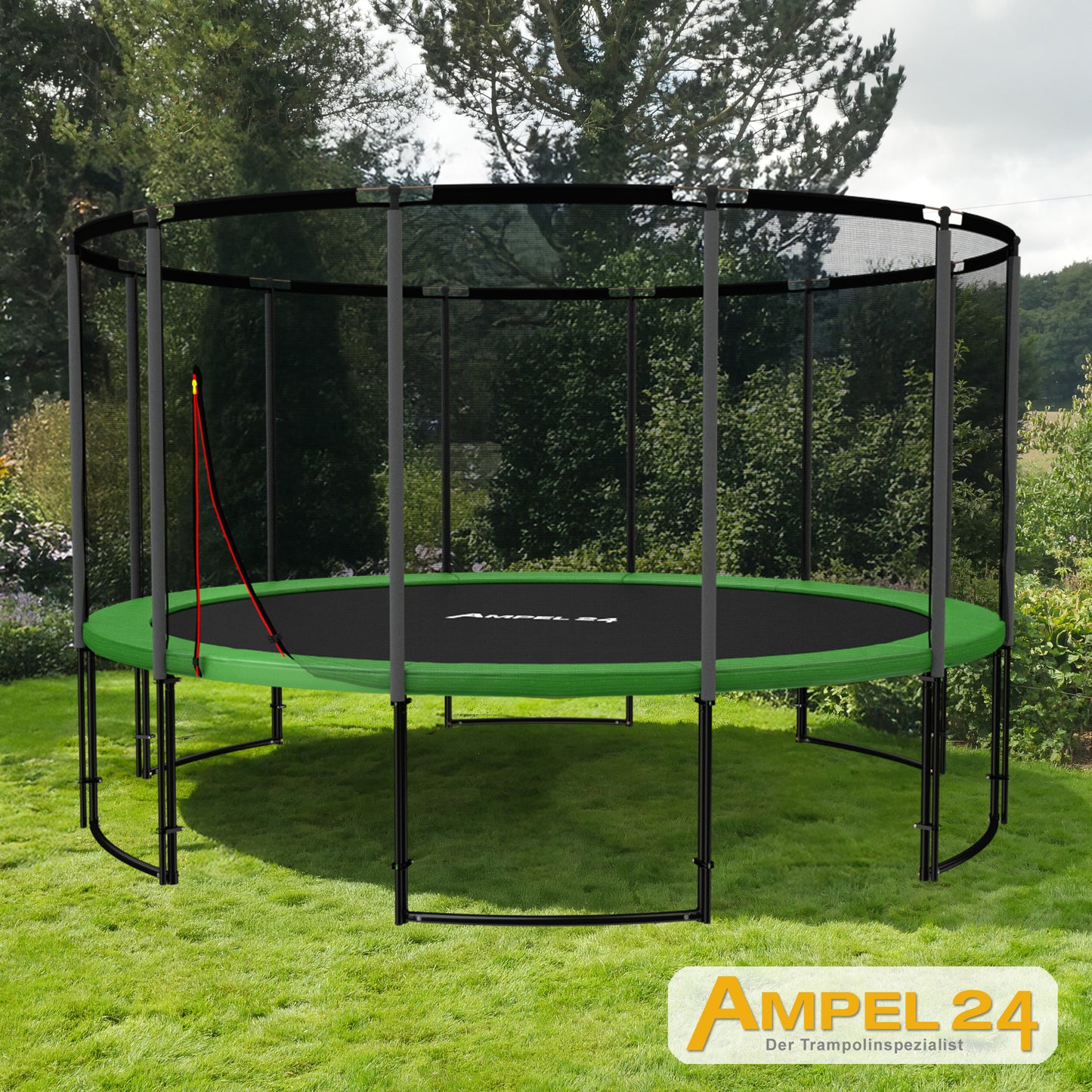 Deluxe Trampolin Ø 430 cm (Netz außen, grün, bis 160 kg)_2