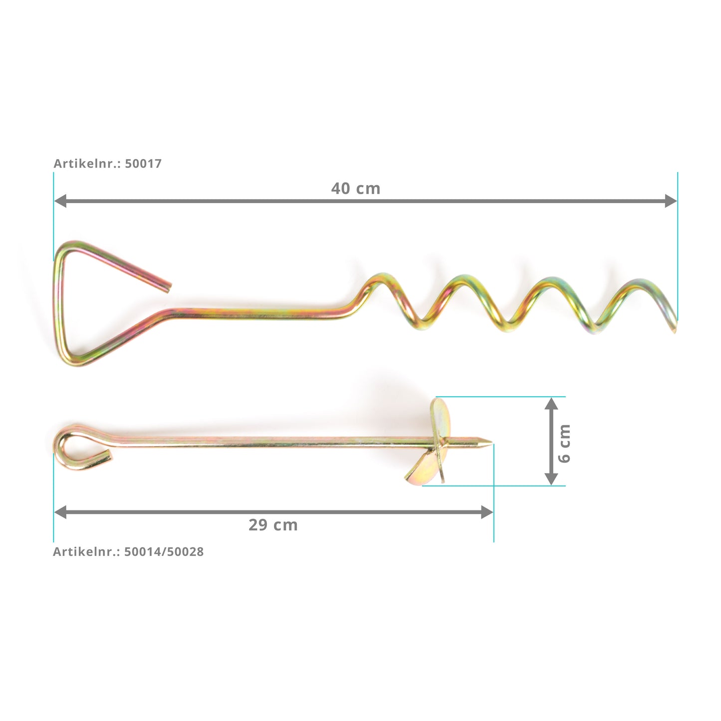 5x Deluxe Sicherungshaken, inkl. Gurt, 40cm, gold_6