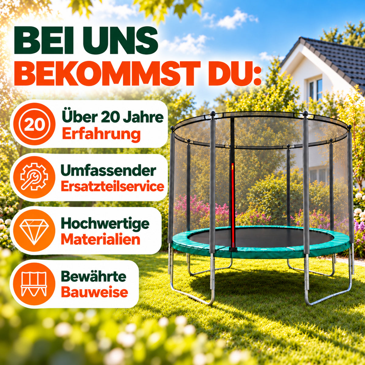 Klassik Trampolin Ø 305 cm (grün, bis 150 kg)_9