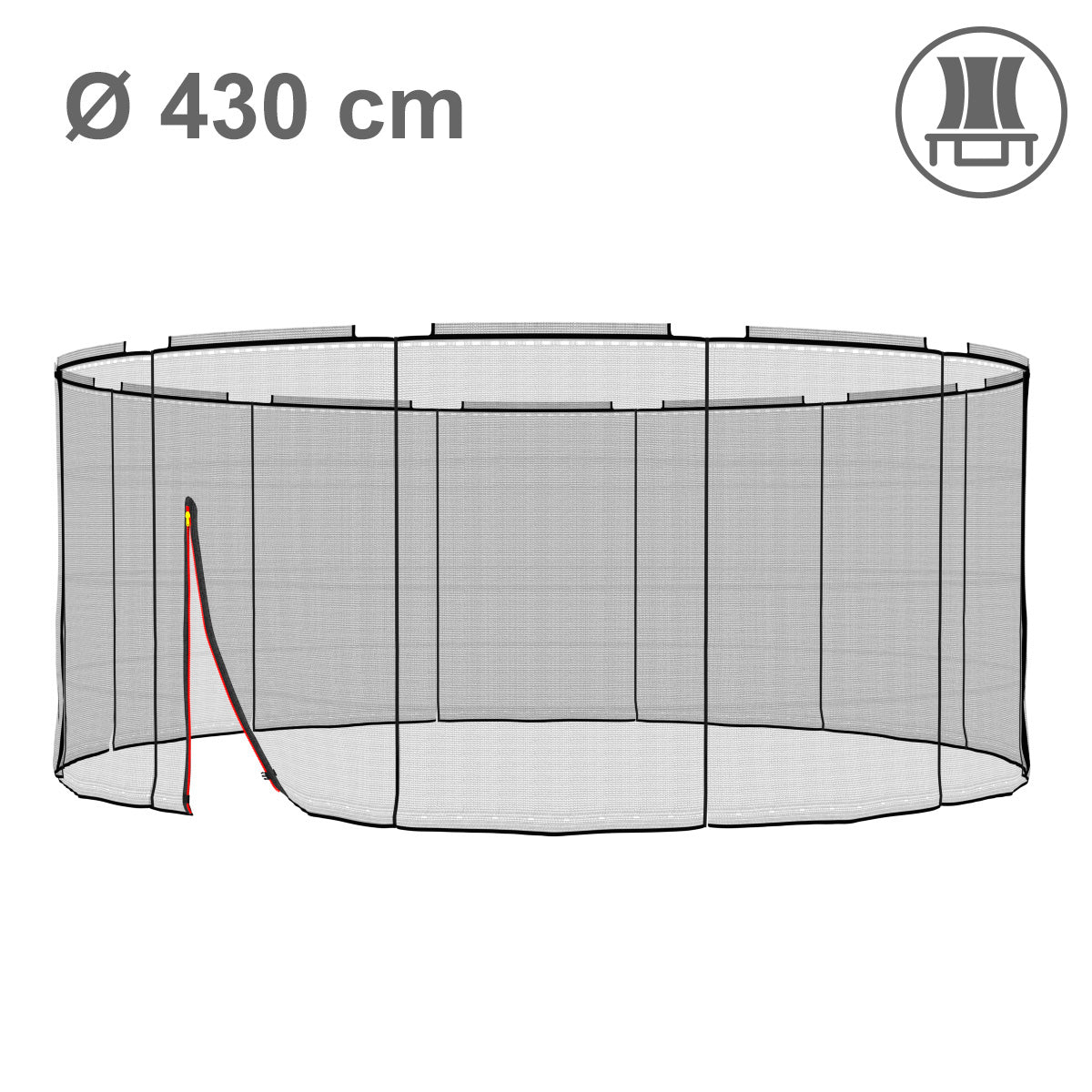 B-Ware 430cm Ersatznetz, 12 Pfosten, innenliegend_1
