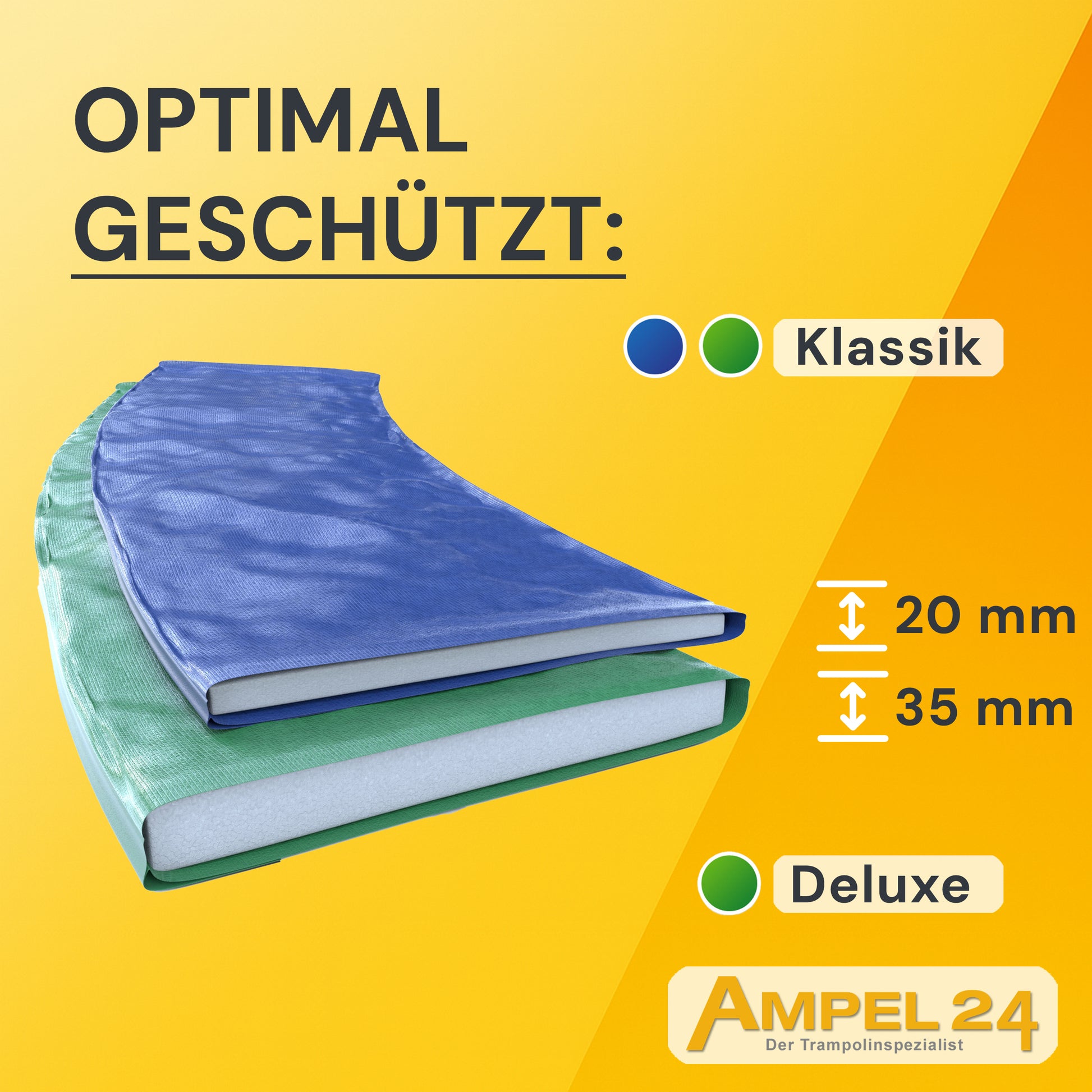 Deluxe Trampolin Ø 366 cm (Netz außen, grün, bis 160 kg)_5