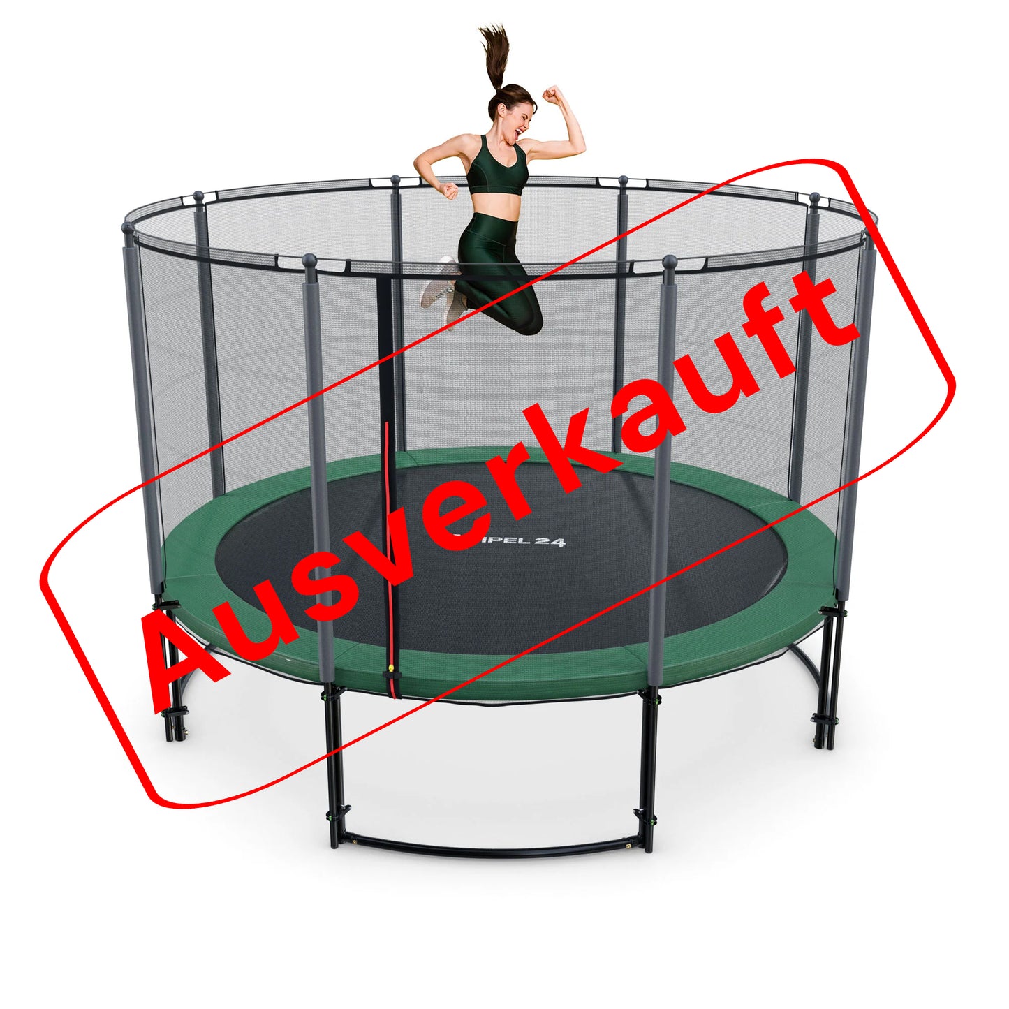 Deluxe Trampolin Ø 366 cm (Netz außen, grün, bis 160 kg)_1
