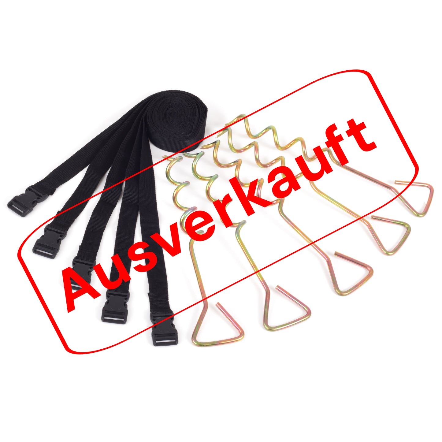 5x Deluxe Sicherungshaken, inkl. Gurt, 40cm, gold_1