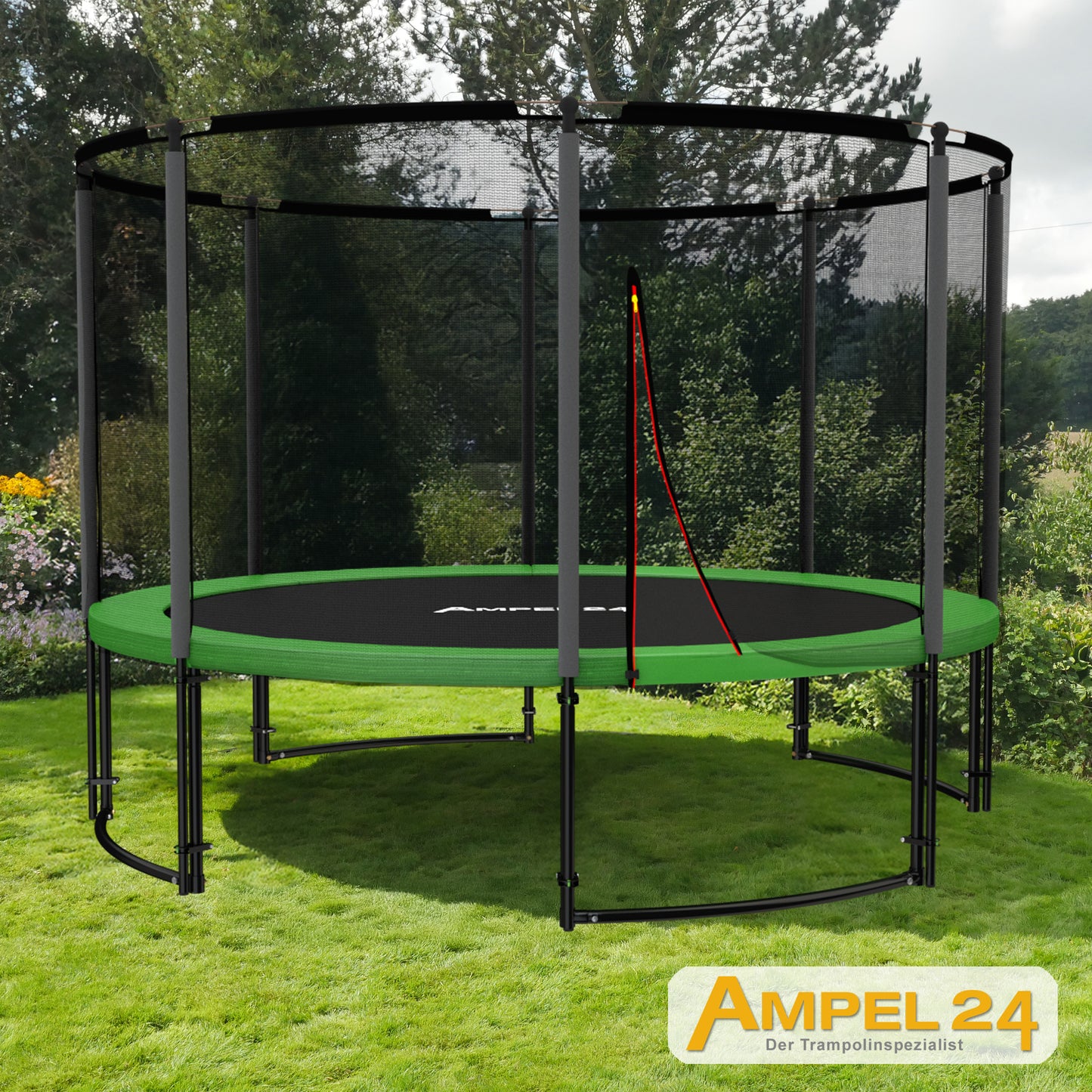 Deluxe Trampolin Ø 366 cm (Netz außen, grün, bis 160 kg)_3
