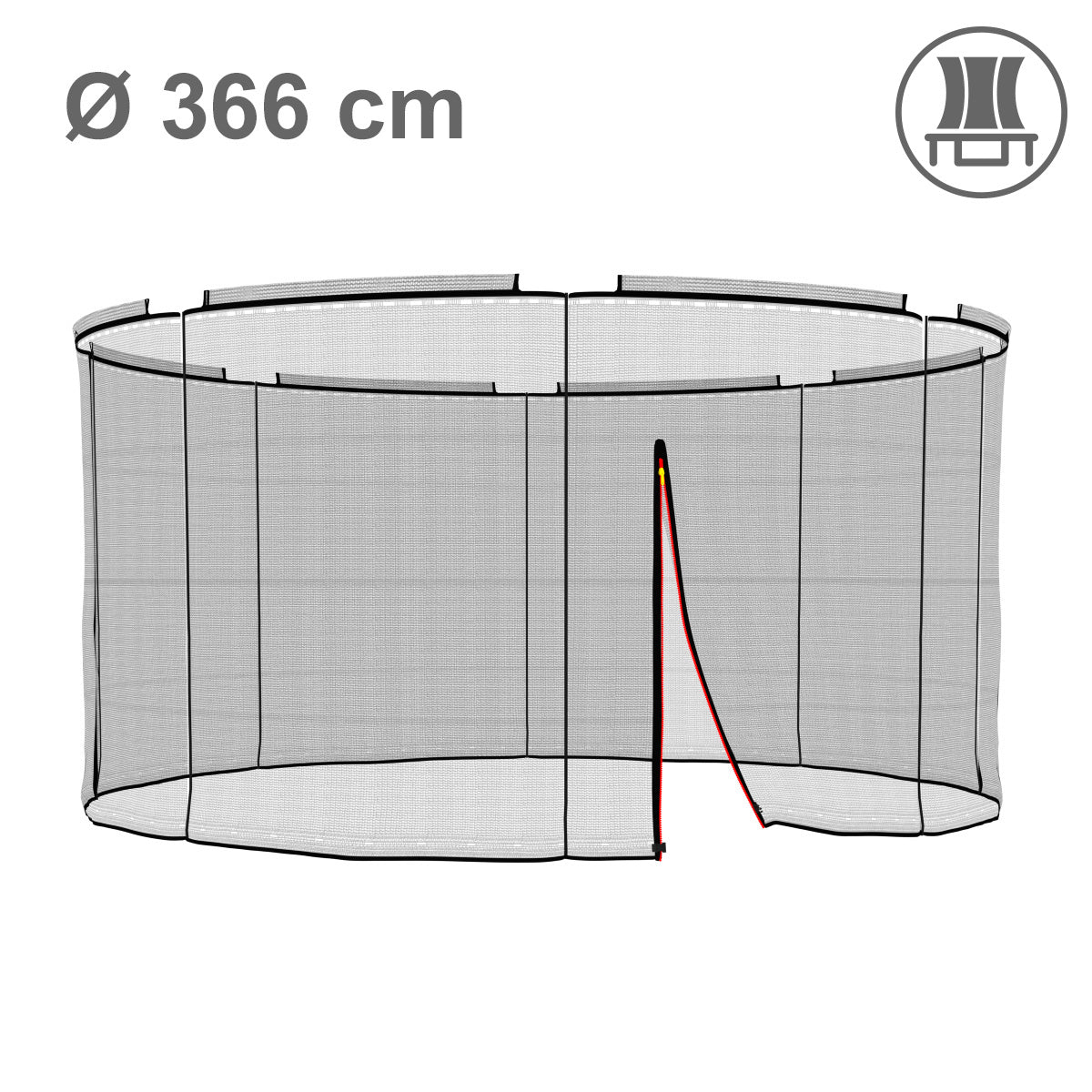 B-Ware 366cm Ersatznetz, 8 Pfosten, innenliegend_1