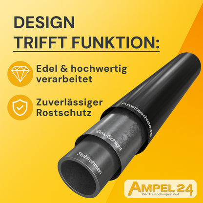 Deluxe Trampolin Ø 366 cm (Netz außen, grün, bis 160 kg)_7