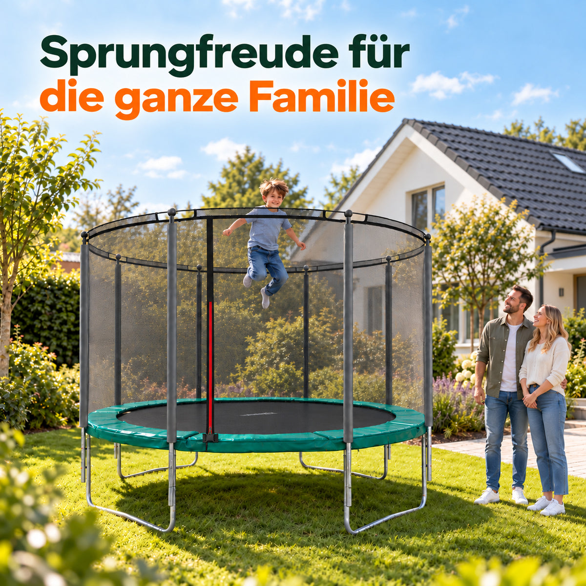 Klassik Trampolin Ø 305 cm (grün, bis 150 kg)_2
